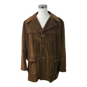 Campus Outerwear Brown Corduroy Lined Vintage USA Coat Jacket 50 L